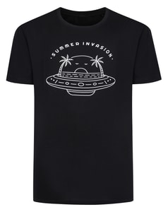 Bigdude UFO Crew Neck T-Shirt Black